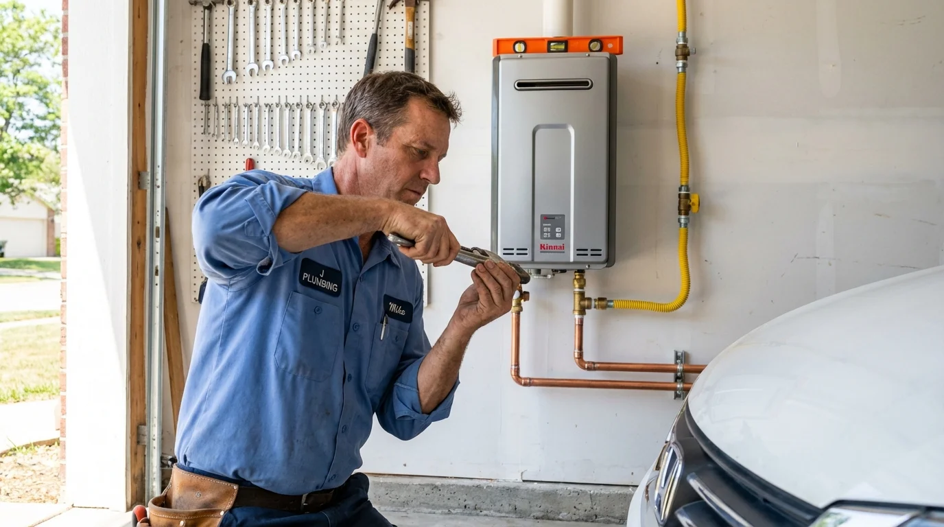 Tankless water heater installation by a Johns Plumbing LLC plumber in Eclectic